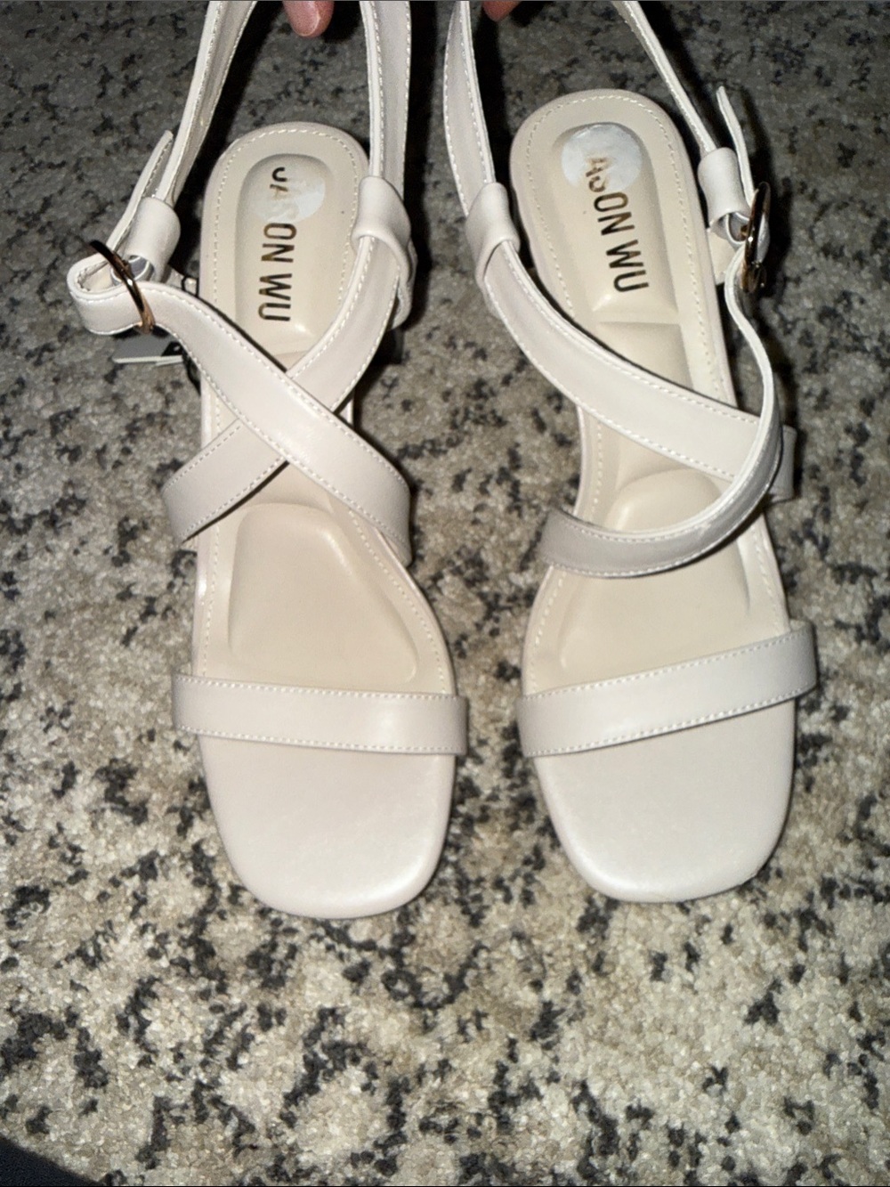 Jason Wu Ivory Cross-Strap Slingback Sandals
